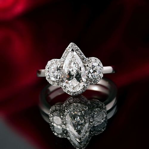 LUXURIANT DIAMOND - Lab Grown Diamant VS-EF IGI zertifiziert Ring, 950 Platin (Größe 17.00) ca. 2.00 ct image number 1