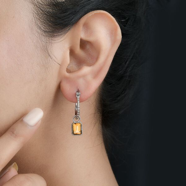 Citrin Ohrringe, Edelstahl, ca. 2.81 ct image number 2