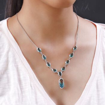 Aqua Terra Costa Quarz und Zirkon 45cm Halskette - 30 ct.