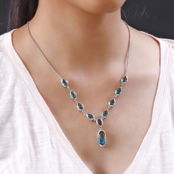 Aqua Terra Costa Quarz und Zirkon-Halskette, 45 cm - 30,06 ct. image number 2