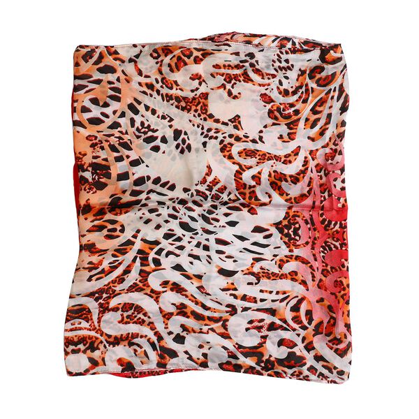 100 % nat&uuml;rlicher Satin Seiden Schal, 165x50 cm, Rot image number 5