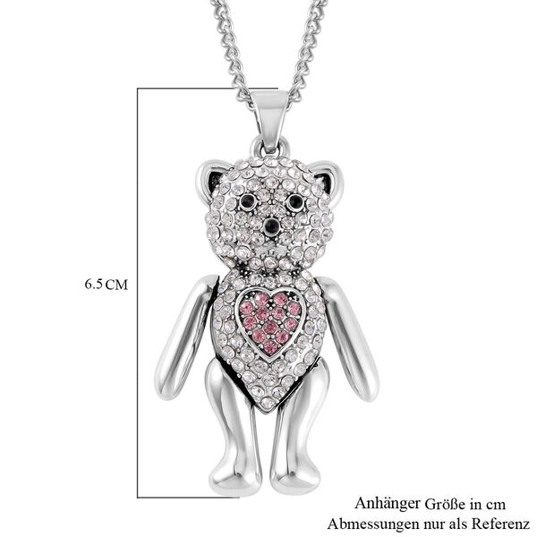 Wei&szlig;e, rosa und schwarze Kristall-Halskette, 73,75+5cm image number 5