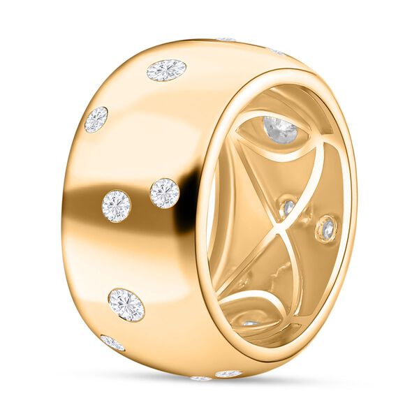 Moissanit Ring, 925 Silber 750 Gelbgold Vermeil image number 5