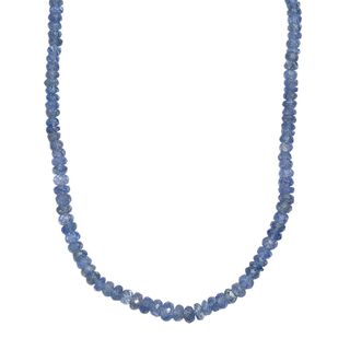 AA Ceylon-Saphir Halskette ca. 45 cm 925 Silber rhodiniert ca. 43,00 ct.