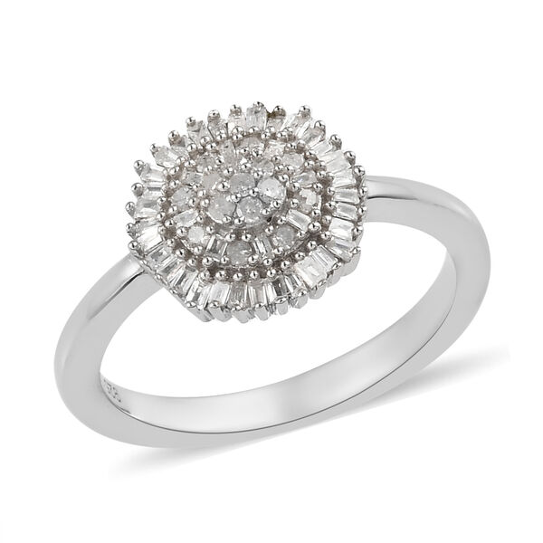 Wei&szlig;er Diamant P Ring 925 Silber Platin-&Uuml;berlagerung ca. 0,27 ct. image number 4