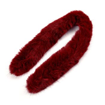 Damen Winterschal aus Kunstfell, Dunkelrot