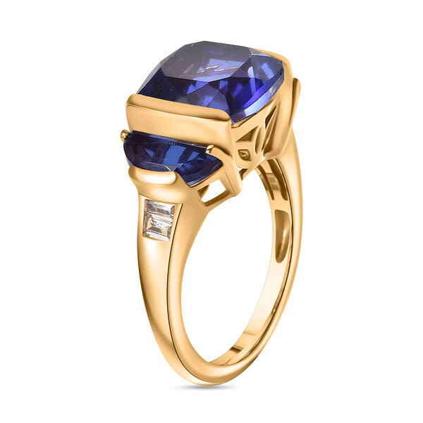 Tansanit-Farbe Quarz und Zirkon Ring - 7,05 ct. image number 5