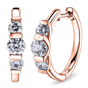 D'Joy Moissanit Ohrringe 925 Silber 750 Ros&eacute;vergoldet ca. 1.86 ct
