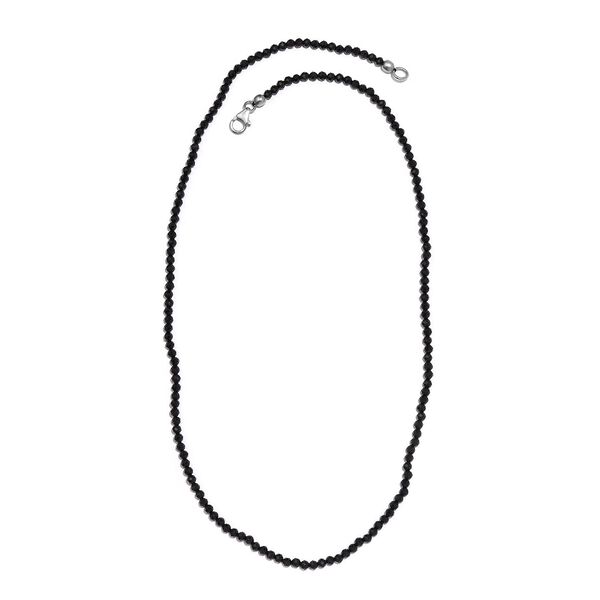 Schwarze Spinell Halskette, ca. 45 cm, 925 Silber ca. 42,70 ct image number 4