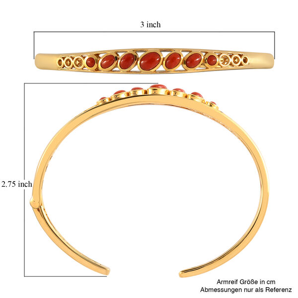 Koralle Armreif 19 cm 925 Silber vergoldet ca. 2,10 ct image number 7