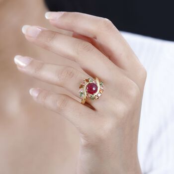 AA afrikanischer Rubin  und Multi-Turmalin-Ring - 4,63 ct.