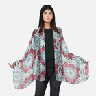 100% natürlicher Satin Seiden Schal, Mandala Muster, Rot