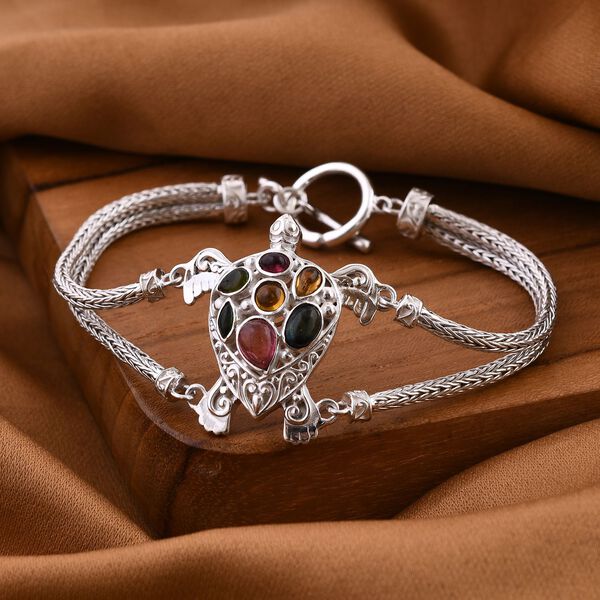 Royal Bali - AAA mehrfarbiges Turmalin Armband, ca. 19 cm, 925 Silber ca. 2.23 ct image number 1