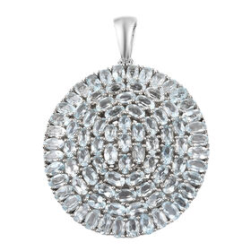 Himmelblauer Topas Anhänger 925 Silber platiniert ca. 23,15 ct