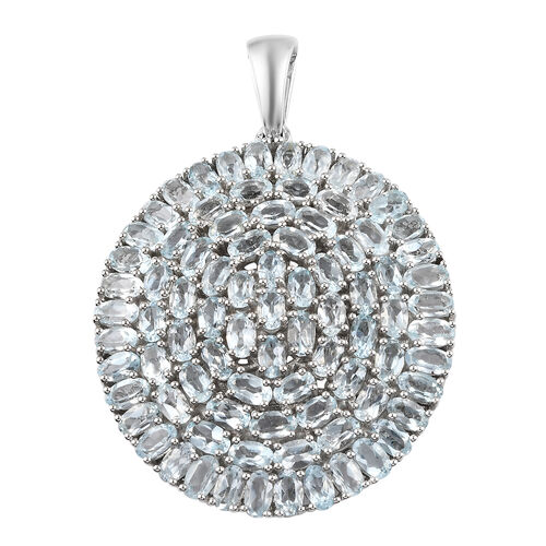 Himmelblauer Topas Anhänger 925 Silber platiniert ca. 23,15 ct image number 0