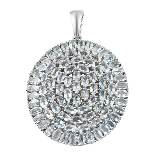 Himmelblauer Topas Anhänger 925 Silber platiniert ca. 23,15 ct image number 0