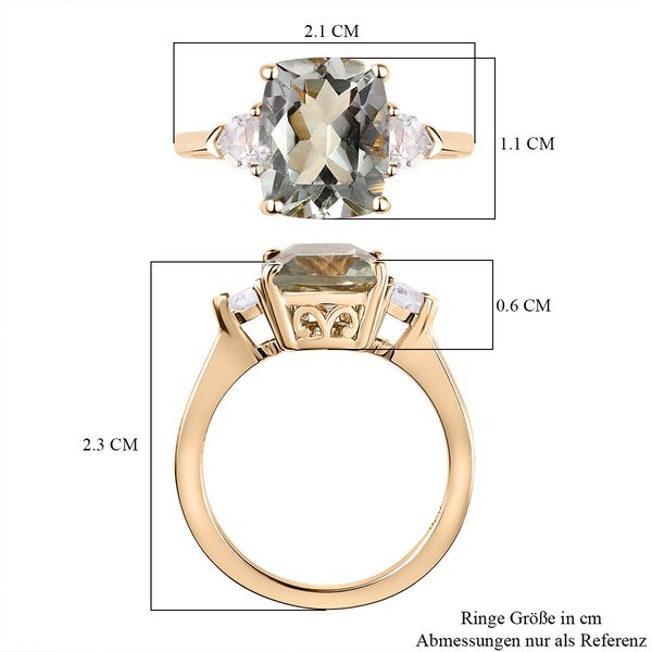 Prasiolite Schmuckset 925 Silber Gelbgold Vermeil ca. 6,30 ct. image number 7