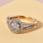 Diamant Ring, 925 Silber vergoldet  ca. 0,50 ct image number 1
