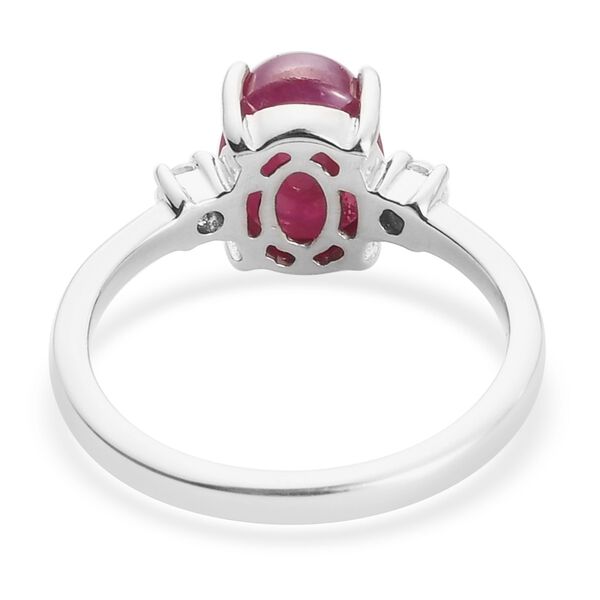 Stern Rubin und Zirkon Ring 925 Silber Platin-Überzug image number 3