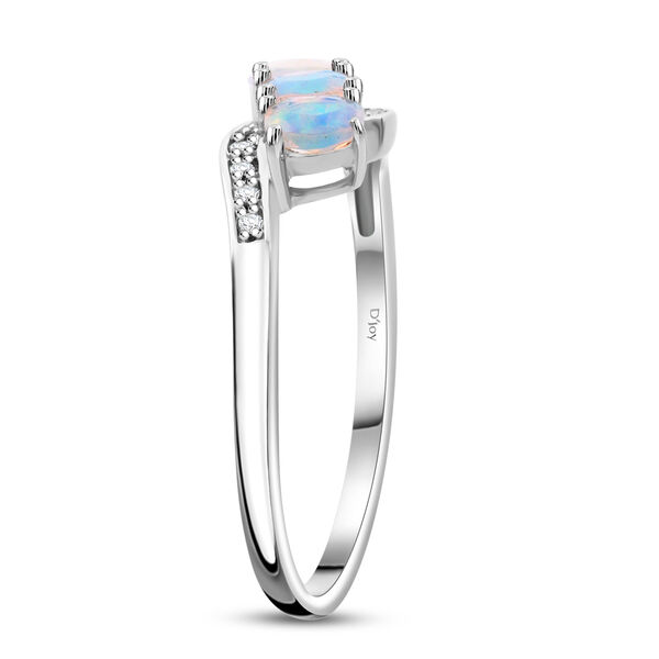 Natürlicher, äthiopischer Welo Opal und Zirkon Ring - 0,40 ct. image number 4