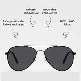Sole und Luce - Swiss Eyewear - Ultra-Polarisierte UV400 Sonnenbrille, Matt-Schwarz