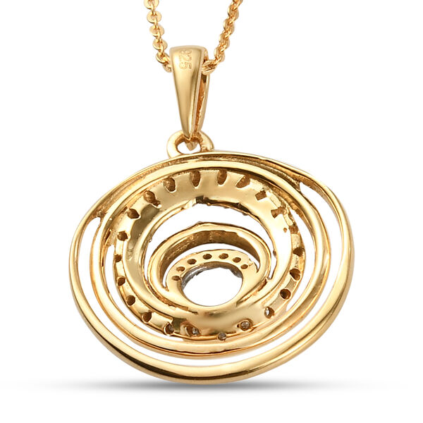 Diamant-Anh&auml;nger mit Silberkette, 50 cm, 925 Silber Gelbgold Vermeil ca. 0,33 ct image number 5