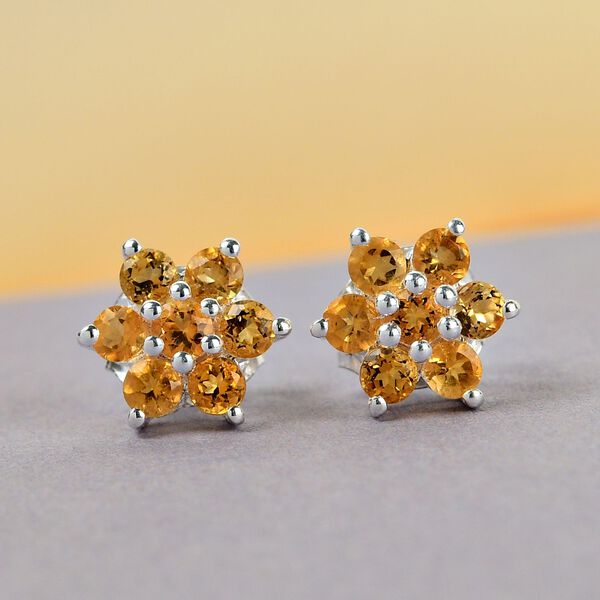 Citrin-Ohrringe, 925 Silber ca. 0,63 ct image number 2