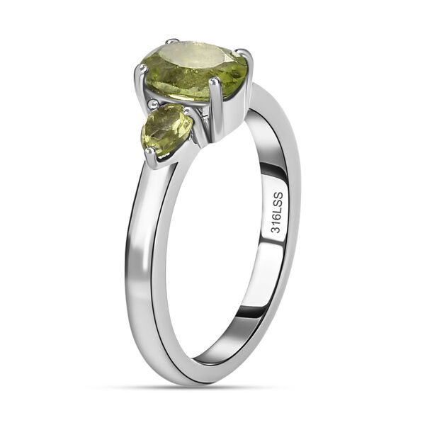 Nat&uuml;rlicher Peridot Ring, Edelstahl (Gr&ouml;&szlig;e 16.00) ca. 3,06 ct image number 5