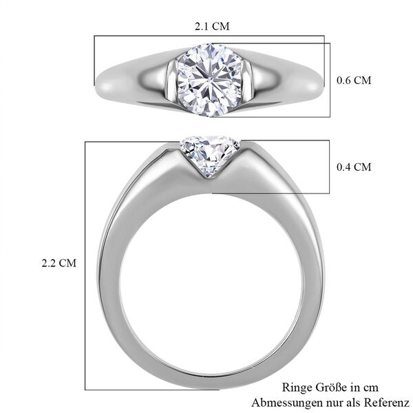 Moissanit Solitär Ring in platiniertem Silber - 0,76 ct. image number 13