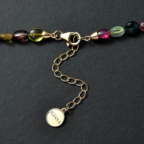 ILIANA zertifiziert und gepr&uuml;ft AAA Multi-Turmalin Halskette in 750 Gold, 45cm - 116,96 ct. image number 5