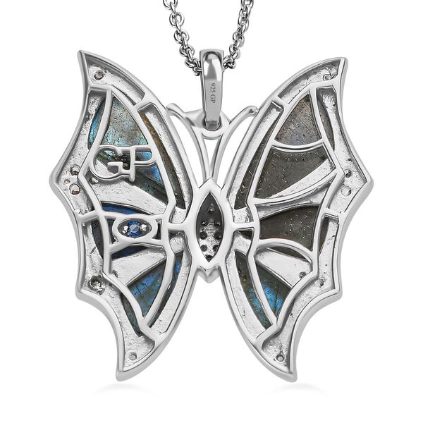 GP Italian Garden Kollektion- AA Labradorit, Zirkon und blauer Saphir-Anh&auml;nger und 45cm Kette- 15,36 ct. image number 4