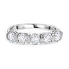 Moissanit Ring 925 Silber rhodiniert (Größe 18.00) ca. 1,13 ct