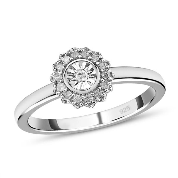 Diamant Ring, 925 Silber platiniert (Gr&ouml;&szlig;e 16.00) ca. 0,10 ct image number 4