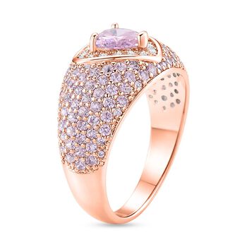 Rosa und wei&szlig;er Zirkonia Ring in Ros&eacute;goldton