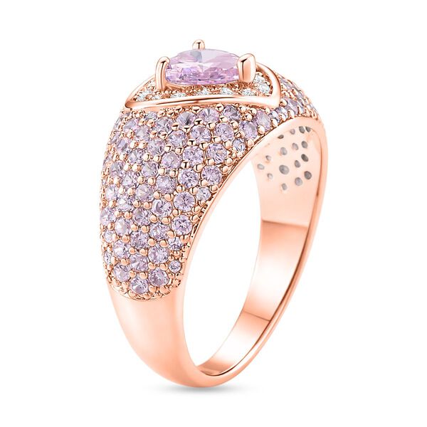 Rosa und wei&szlig;er Zirkonia Ring in Ros&eacute;goldton image number 4