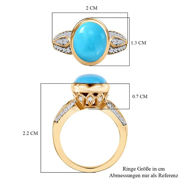 Amerikanischer, natürlicher Sleeping Beauty Türkis und Zirkon-Ring - 3,62 ct. image number 7