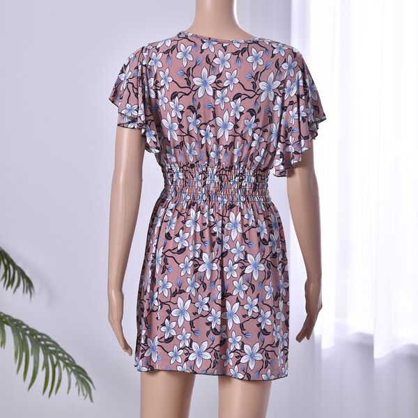 Top mit gesmokter Taille und Flatter&auml;rmeln, Rosa image number 2