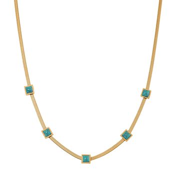 Gr&uuml;ne Howlit Halskette, 50+2 cm - 2 ct.