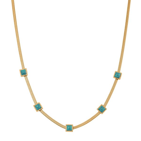 Gr&uuml;ne Howlit Halskette, 50+2 cm - 2 ct.