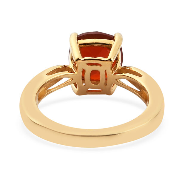 Mexikanischer Kirschfeuer-Opal und Zirkon Ring 925 Silber Gelbgold Vermeil  ca. 1,66 ct image number 6