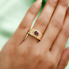 Afrikanischer Rubin Ring 925 Silber 585 Vergoldet image number 2