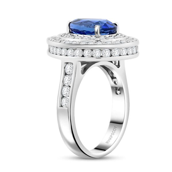 Chairman's Vault Collection - zertifiziert und gepr&uuml;ft RHAPSODY AAAA Ceylonfarbener Saphir und VS-EF Diamant Ring in 950 Platin - 6,05 ct. image number 3