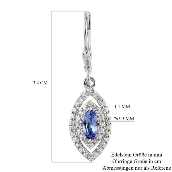 Tansanit und Zirkon Ohrringe - 1,41 ct. image number 5