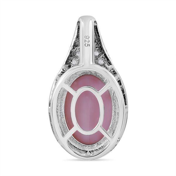 AA Rosa Konch-Perlmutter, Weißer Zirkon Anhänger 925 Silber rhodiniert image number 3
