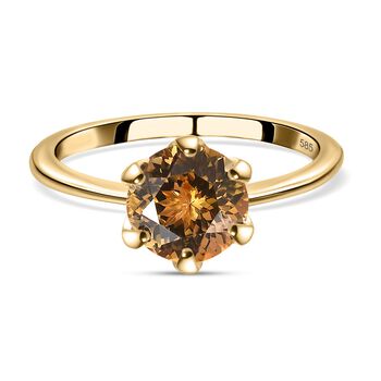 AA Nat&uuml;rlicher goldener Tansanit Ringe 585 Gold (Gr&ouml;&szlig;e 19.00) ca. (10 Tage liefertag) 1.52 ct