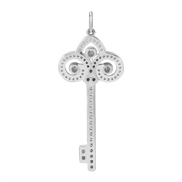 Weißer Zirkonia Anhänger 925 Silber rhodiniert image number 4