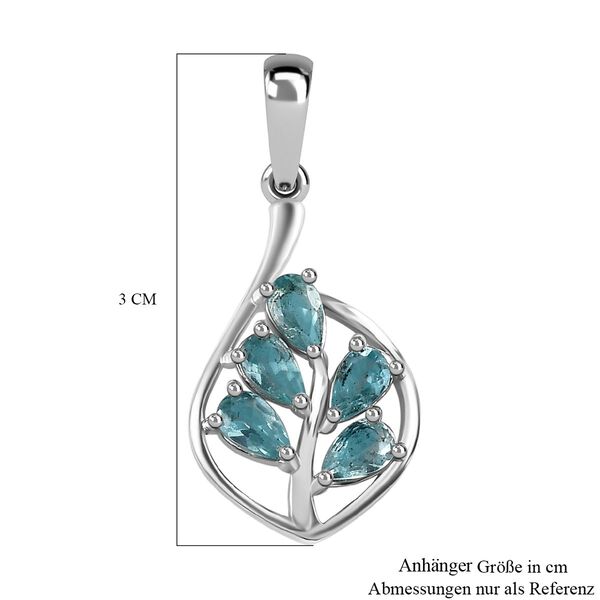 Paraiba-Apatit Anh&auml;nger 925 Silber platiniert ca. 1.08 ct image number 6