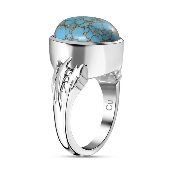 Blaues Türkis Ring 950 Kupfer (Größe 17.00) ca. 5,56 ct image number 4