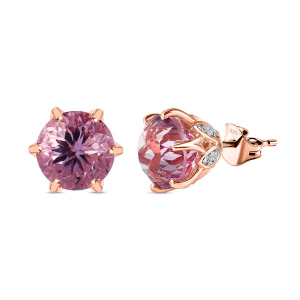 Rose De France Amethyst und Zirkon Ohrringe - 8,70 ct. image number 4