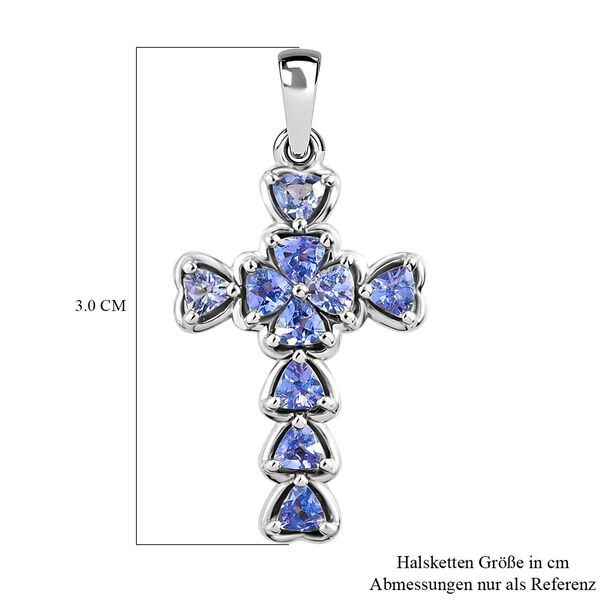 Tansanit Kreuz-Anh&auml;nger in Silber 1,21 Ct image number 6